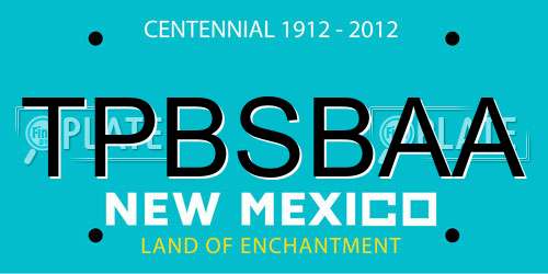 TPBSBAA New Mexico License Plate