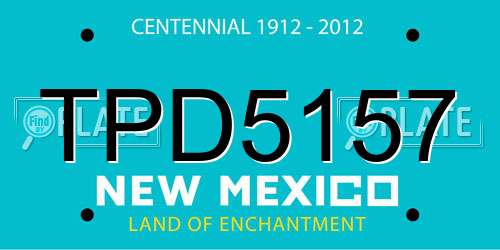 TPD5157 New Mexico License Plate