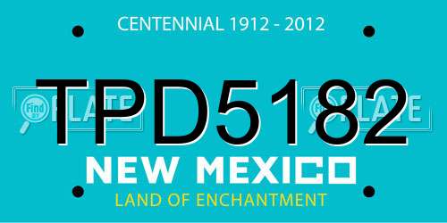 TPD5182 New Mexico License Plate