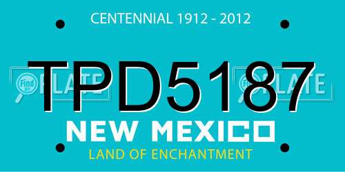 TPD5187 New Mexico License Plate