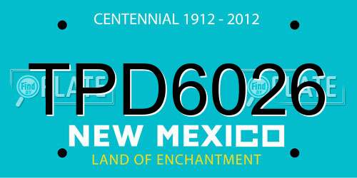 TPD6026 New Mexico License Plate