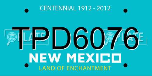 TPD6076 New Mexico License Plate