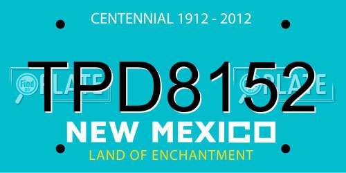 TPD8152 New Mexico License Plate