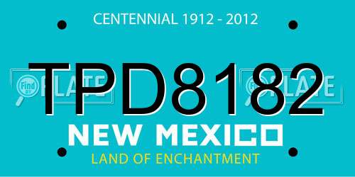 TPD8182 New Mexico License Plate
