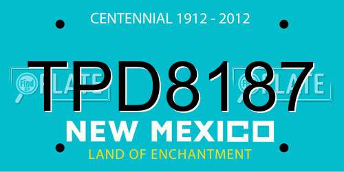 TPD8187 New Mexico License Plate
