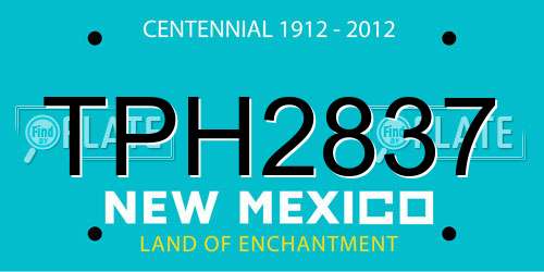 TPH2837 New Mexico License Plate