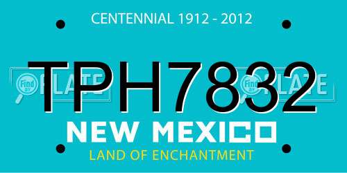 TPH7832 New Mexico License Plate