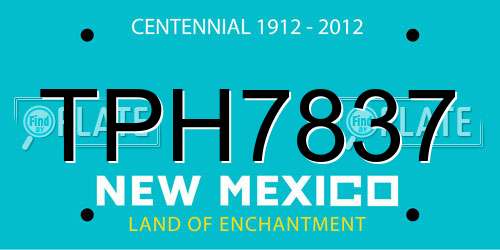 TPH7837 New Mexico License Plate
