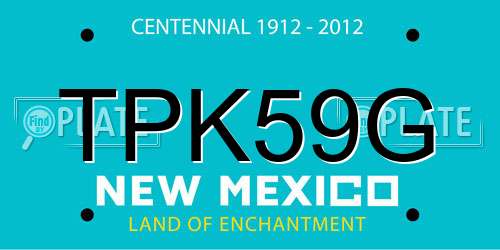 TPK59G New Mexico License Plate