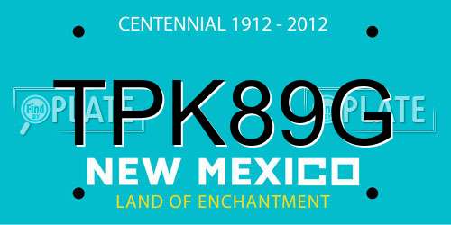 TPK89G New Mexico License Plate