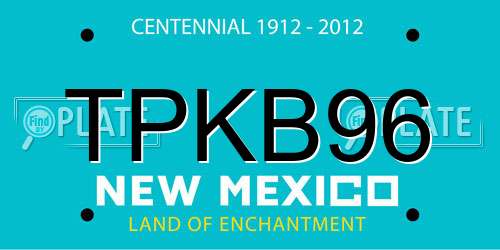 TPKB96 New Mexico License Plate
