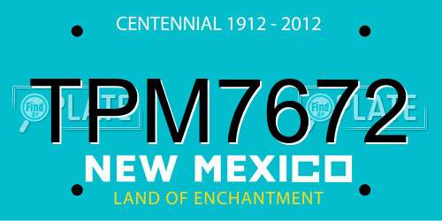TPM7672 New Mexico License Plate