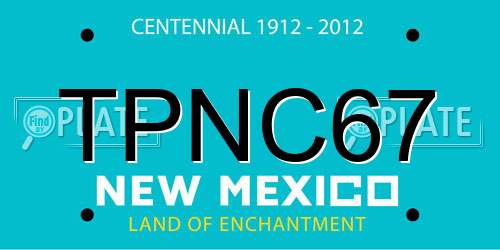 TPNC67 New Mexico License Plate
