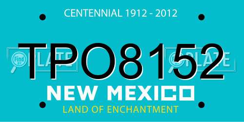TPO8152 New Mexico License Plate