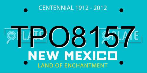 TPO8157 New Mexico License Plate