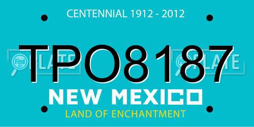 TPO8187 New Mexico License Plate