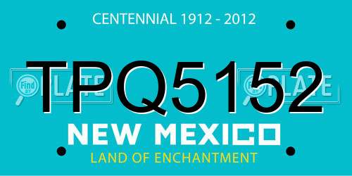 TPQ5152 New Mexico License Plate
