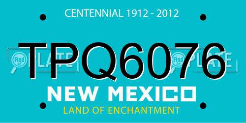 TPQ6076 New Mexico License Plate