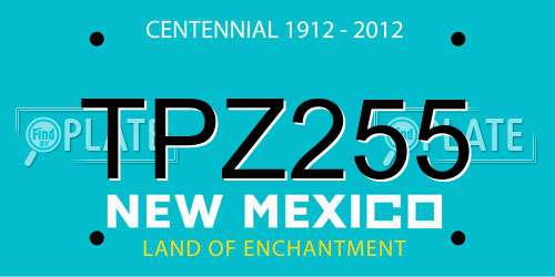 TPZ255 New Mexico License Plate