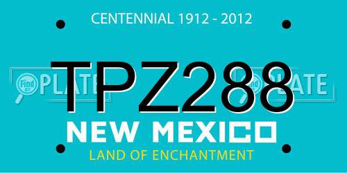 TPZ288 New Mexico License Plate