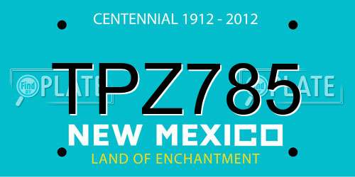 TPZ785 New Mexico License Plate