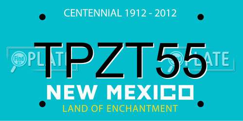 TPZT55 New Mexico License Plate