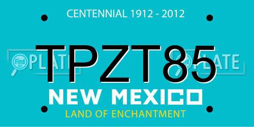 TPZT85 New Mexico License Plate