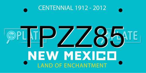 TPZZ85 New Mexico License Plate