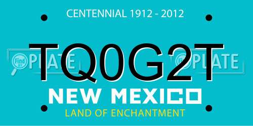 TQ0G2T New Mexico License Plate