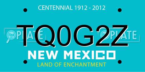 TQ0G2Z New Mexico License Plate