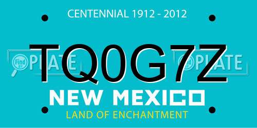 TQ0G7Z New Mexico License Plate