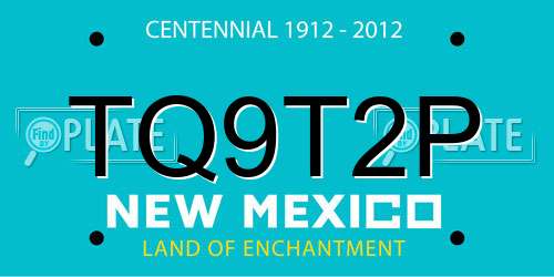 TQ9T2P New Mexico License Plate