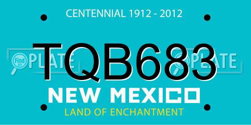 TQB683 New Mexico License Plate