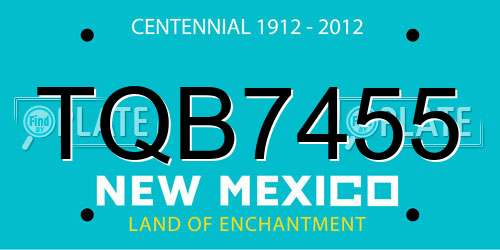 TQB7455 New Mexico License Plate