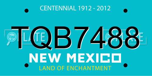 TQB7488 New Mexico License Plate