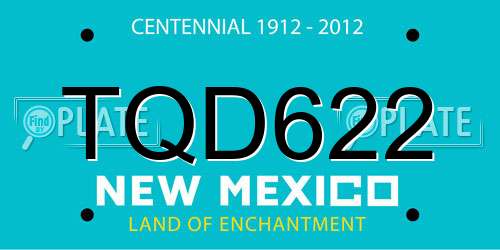 TQD622 New Mexico License Plate