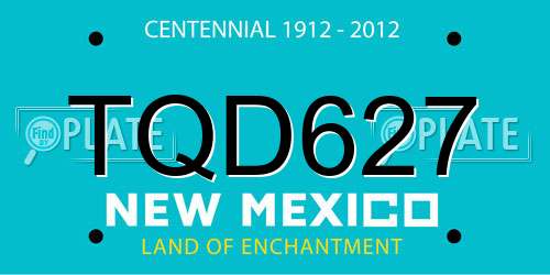 TQD627 New Mexico License Plate