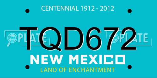 TQD672 New Mexico License Plate