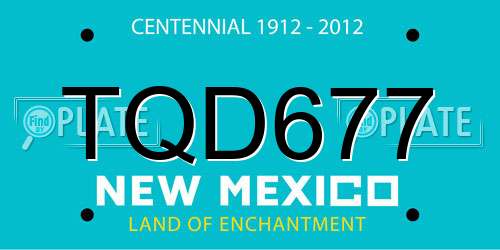 TQD677 New Mexico License Plate