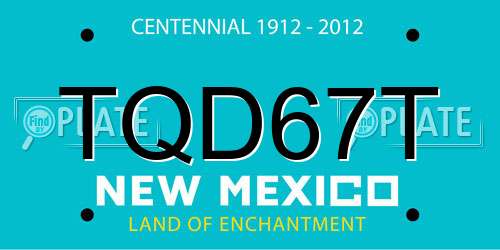 TQD67T New Mexico License Plate