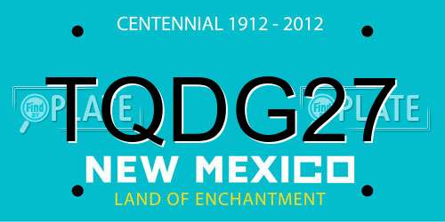 TQDG27 New Mexico License Plate
