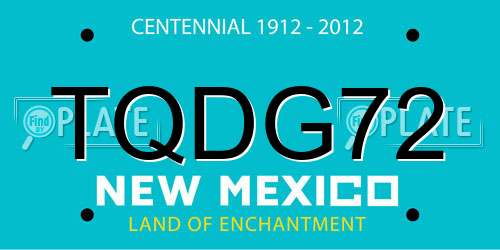 TQDG72 New Mexico License Plate
