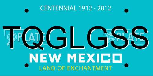 TQGLGSS New Mexico License Plate