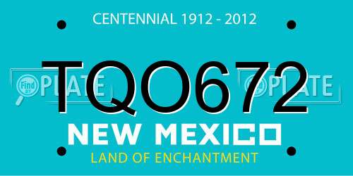 TQO672 New Mexico License Plate