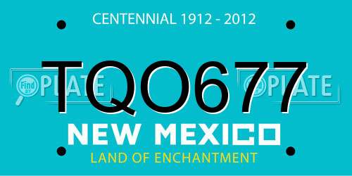 TQO677 New Mexico License Plate