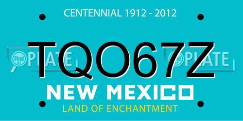 TQO67Z New Mexico License Plate