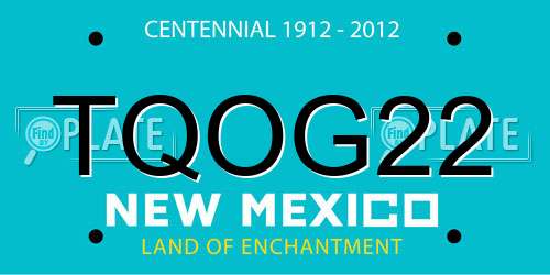 TQOG22 New Mexico License Plate