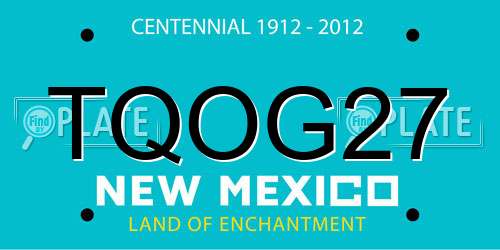 TQOG27 New Mexico License Plate