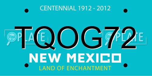 TQOG72 New Mexico License Plate