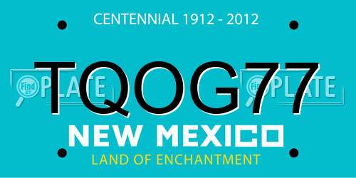 TQOG77 New Mexico License Plate
